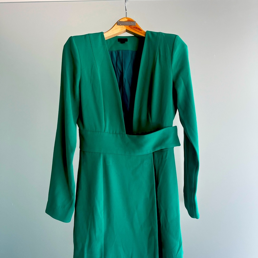 NEW NBD Plunge Neckline Romper Back with wrap around skirt front